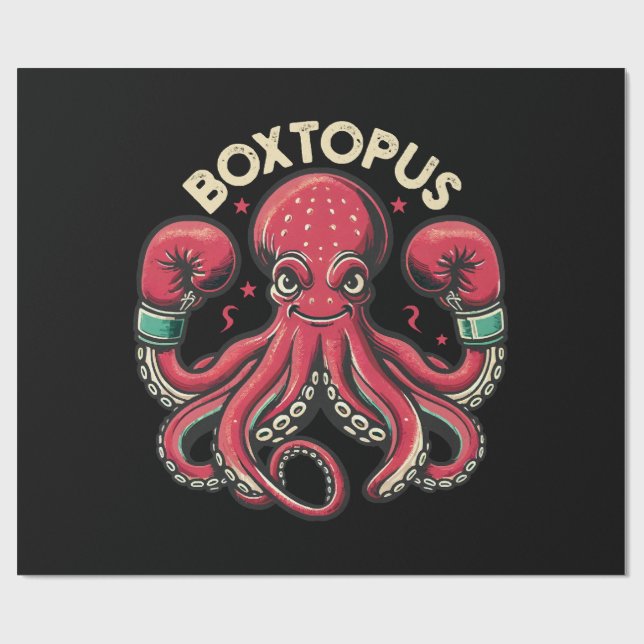 Boxning Bläckfisk - Boxtopus Presentpapper (Platt)