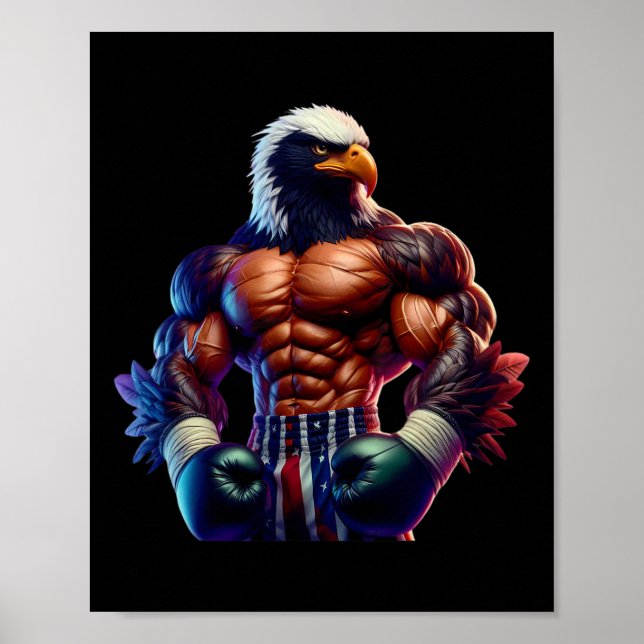 Boxning Blackhawk Boxare Kickboxare Mma Fighter Co Poster (Framsidan)