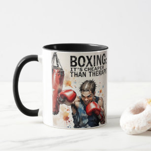 “Boxning – Det är billigare än terapi Mugg” Mugg