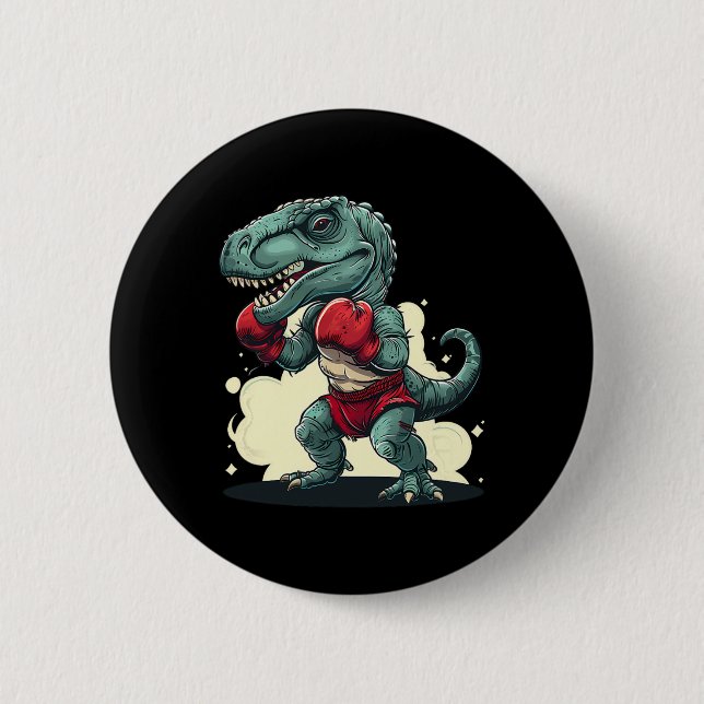 Boxning Dinosaur Boxare Dino Kickboxning T-rex Box Knapp (Framsida)