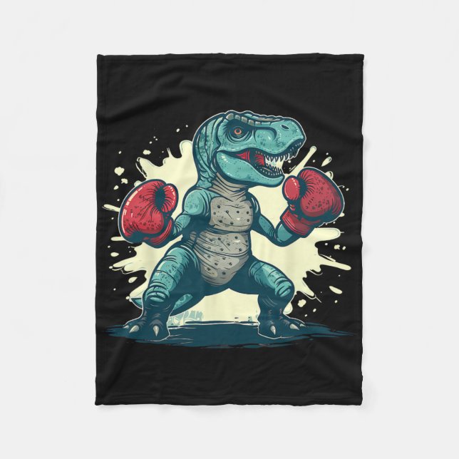 Boxning Dinosaur Boxare T-rex Kickboxning Dino Box Fleecefilt (Framsidan)
