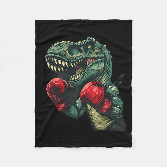 Boxning Dinosaurie Boxare Dino Kickboxning T-rex B Fleecefilt (Framsidan)