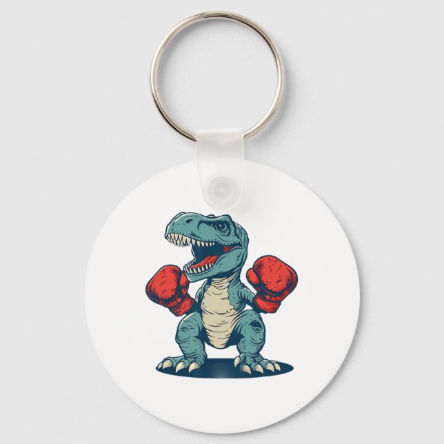 Boxning Dinosaurie Boxare Dino Kickboxning T-rex B Nyckelring (Framsida)