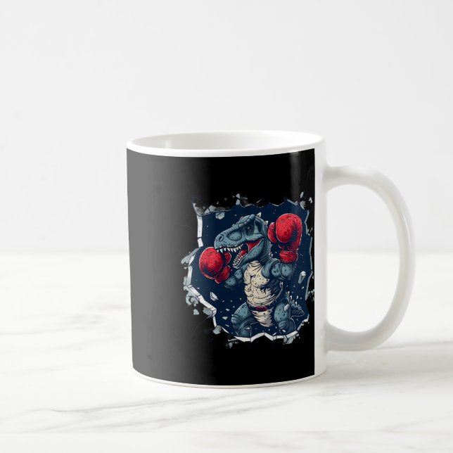 Boxning Dinosaurie Boxare T-rex Kickboxning Dino B Kaffemugg (Höger)