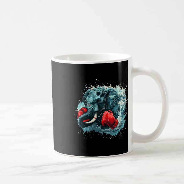 Boxning Elefant Älskare Boxnings Handskor Kickboxn Kaffemugg (Höger)