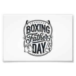 Boxning Fader Dag Vintage Gravyr T-Shirt Design_1 Fototryck