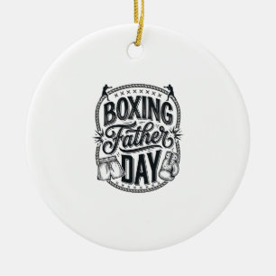 Boxning Fader Dag Vintage Gravyr T-Shirt Design_1 Julgransprydnad Keramik
