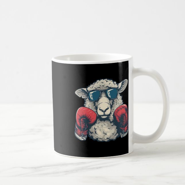 Boxning Får Lamm Boxnings Handskor Kickboxning Rol Kaffemugg (Höger)