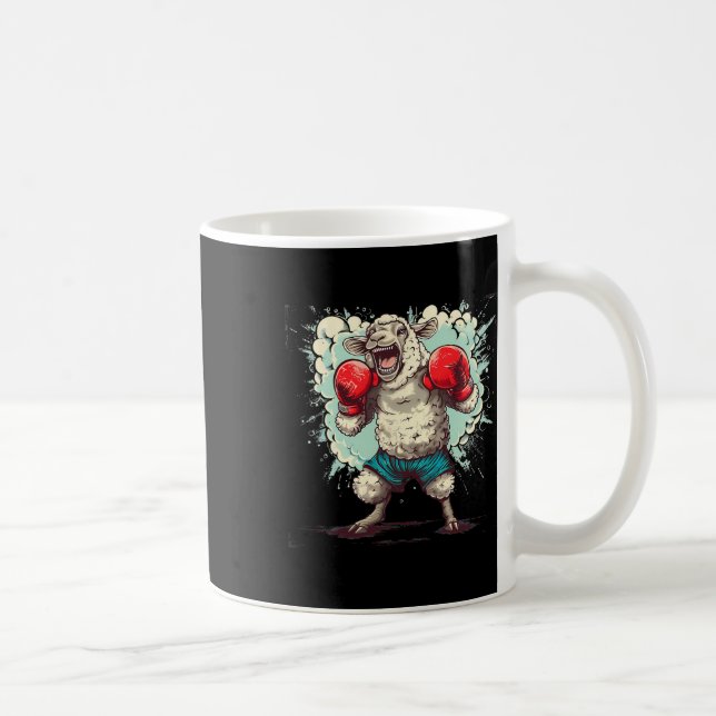 Boxning Får Med Boxnings Handskor Kickboxning Roli Kaffemugg (Höger)