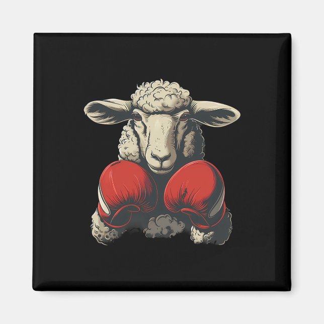 Boxning Får Med Boxnings Handskor Kickboxning Roli Magnet (Framsidan)