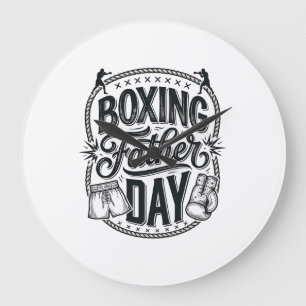 Boxning Fars Dag Vintage Gravyr T-Shirt Design_1 Stor Klocka