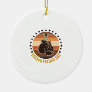 Boxning Fars Dag Vintage Handske Tröja Design_1 Julgransprydnad Keramik
