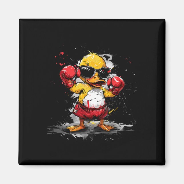 Boxning Gummi Anka Boxnings Handskor Kickboxning R Magnet (Framsidan)