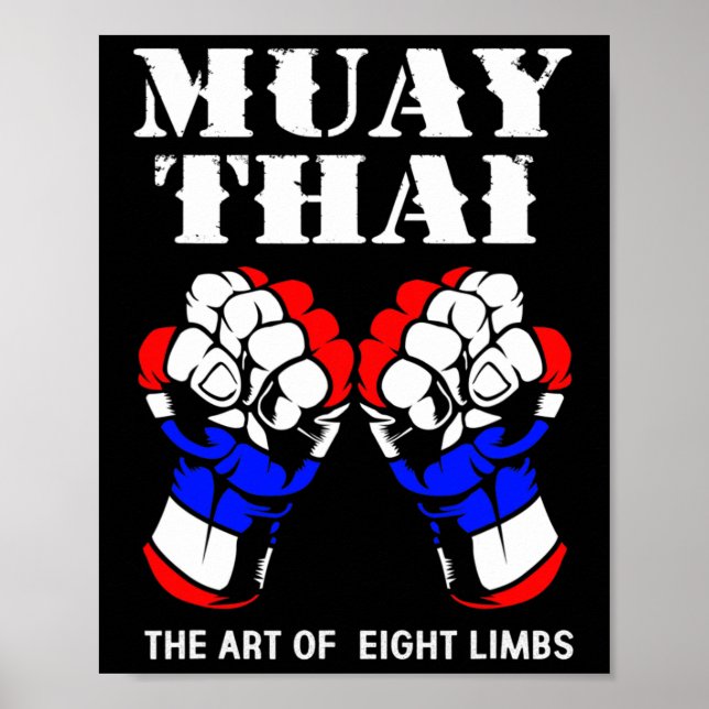 Boxning Hand Kickboxning Konsten Av 8 Lemmar Muay  Poster (Framsidan)