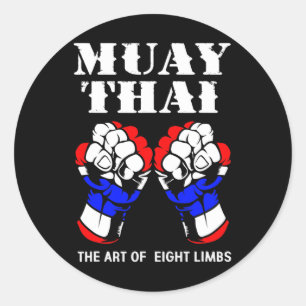 Boxning Hand Kickboxning Konsten av 8 lemmar Muay Runt Klistermärke