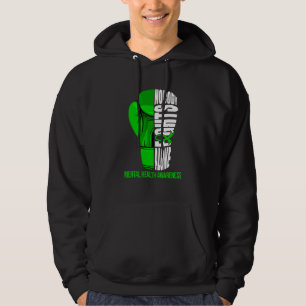 Boxning Handskor Ingen Kämpar Ensam Psykisk Hälsa Hoodie