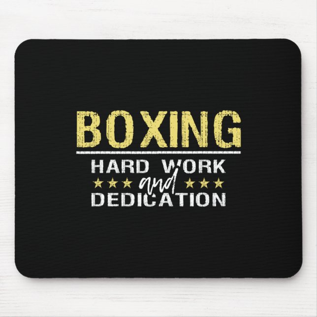 Boxning Hårt Arbete Och Dedikation - Kickboxningsg Musmatta (Framsidan)