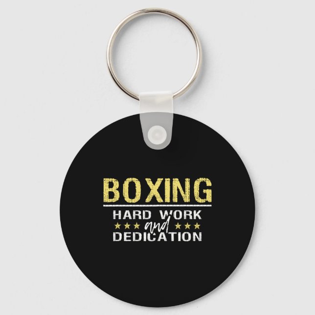 Boxning Hårt Arbete Och Dedikation - Kickboxningsg Nyckelring (Framsida)