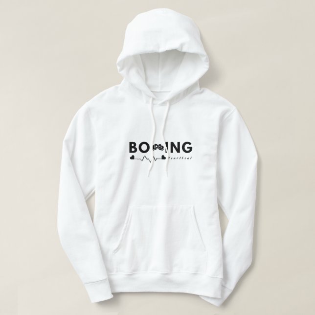Boxning Heartbeat Herr Hoodie Tröjor (Design framsida)
