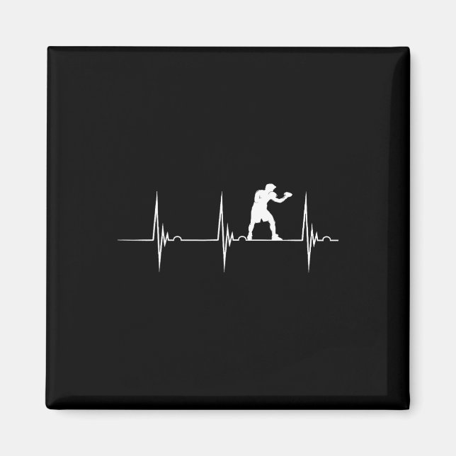 Boxning Hjärtfrekvens Ekg Puls Boxare Boxningshand Magnet (Framsidan)