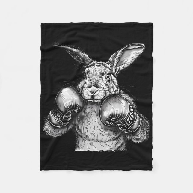 Boxning Kanin Boxnings Handskor Kickboxning Rolig  Fleecefilt (Framsidan)