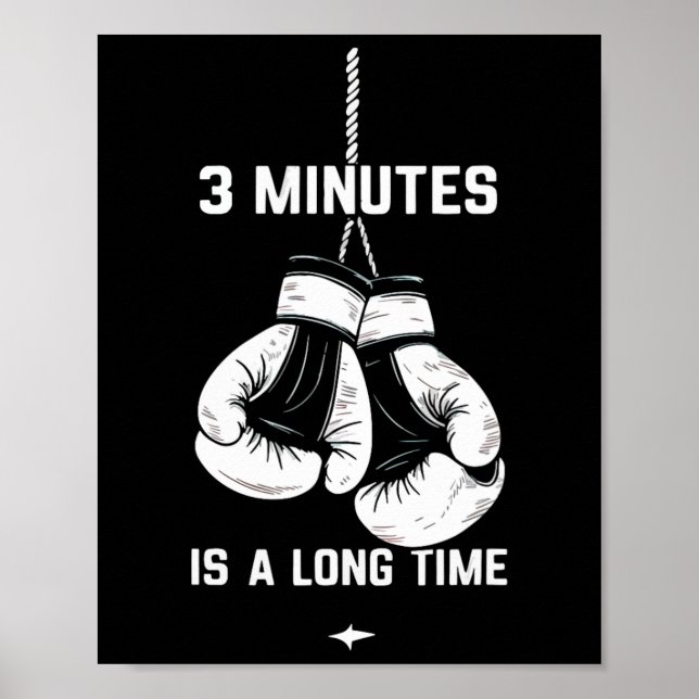 Boxning Kickboxning Boxare 3 minuter är en lång st Poster (Framsidan)