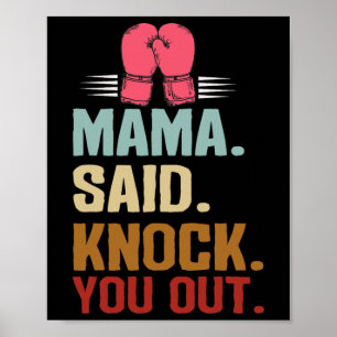 Boxning Kickboxning Mamma sa slå dig mors dag Poster