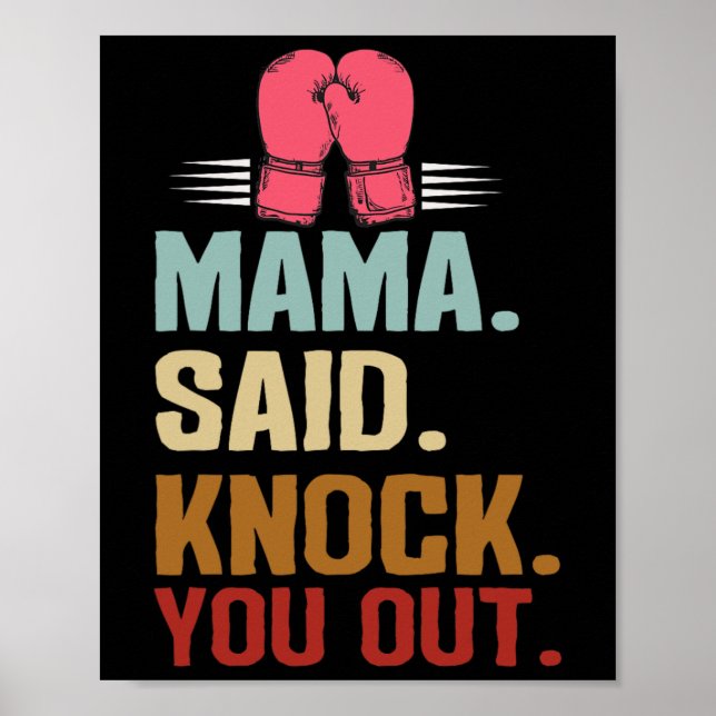 Boxning Kickboxning Mamma sa slå dig mors dag Poster (Framsidan)