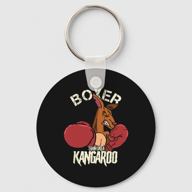 Boxning Kickboxning Träna Som En Känguru  Nyckelring (Framsida)