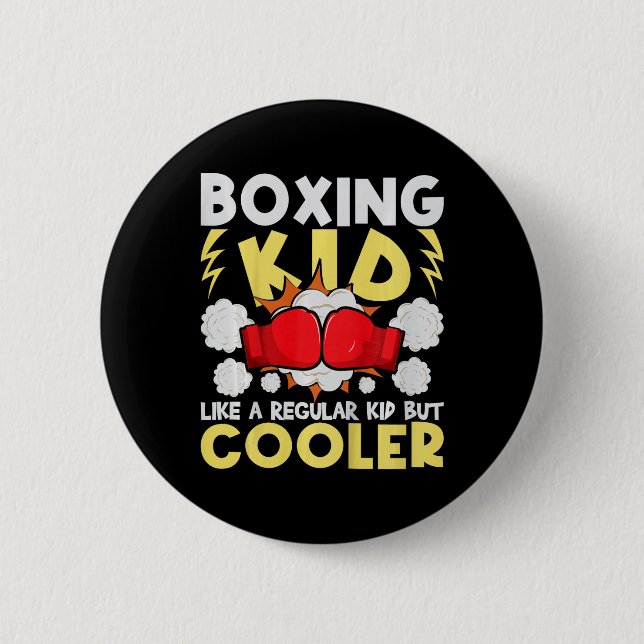 Boxning Kid som en vanlig unge men coolare - Boxar Knapp (Framsida)