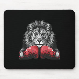 Boxning Lejon Porträtt Motiv Vilda Djur Kickboxnin Musmatta