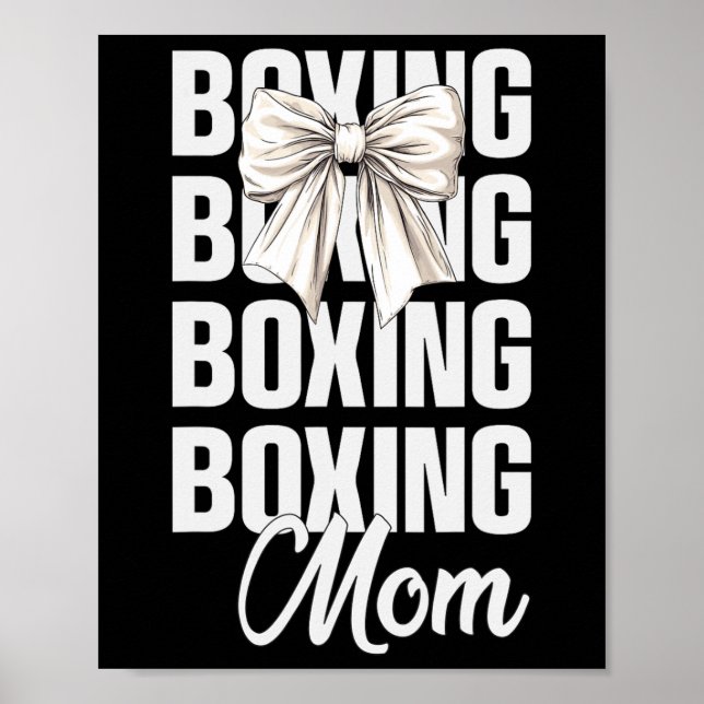 Boxning Mamma Coquette Båge Söta Boxningsälskare M Poster (Framsidan)