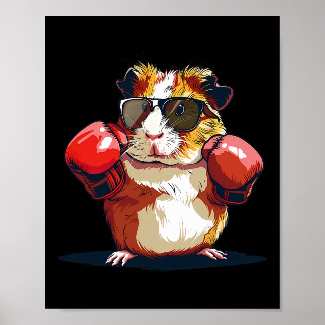 Boxning Marsvin Med Boxningshandskor Kickboxning F Poster (Framsidan)