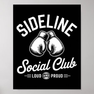 Boxning Mma Sideline Social Club Högljudd Och Stol Poster