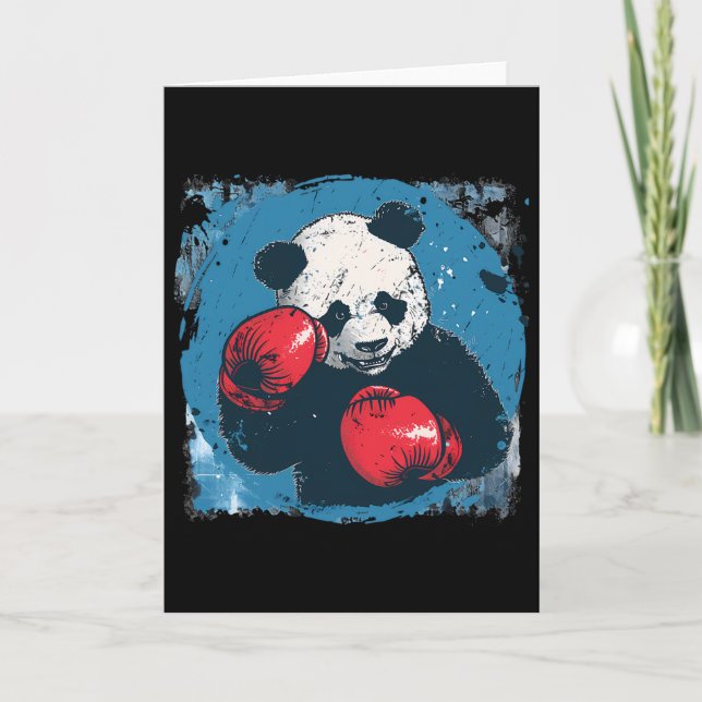 Boxning Panda Älskare Boxnings Handskor Kickboxnin Kort (Framsida)