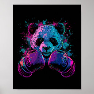 Boxning Panda Älskare Boxnings Handskor Kickboxnin Poster