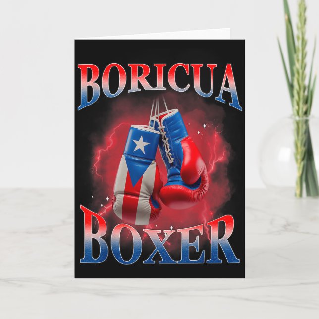 Boxning Puerto Rico Boricua Boxare Puertoricansk  Kort (Framsida)