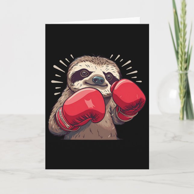 Boxning Sengångare Med Boxningshandskor Kickboxnin Kort (Framsida)