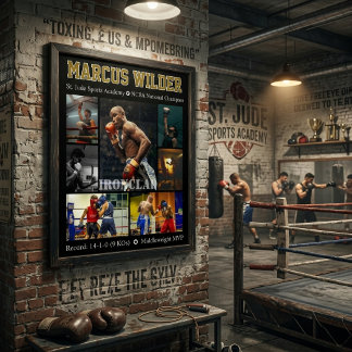 Boxning Senior spelare Examen Fotokollage Poster