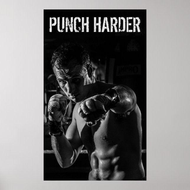 Boxning Slagträning Motiverande Poster (Framsidan)
