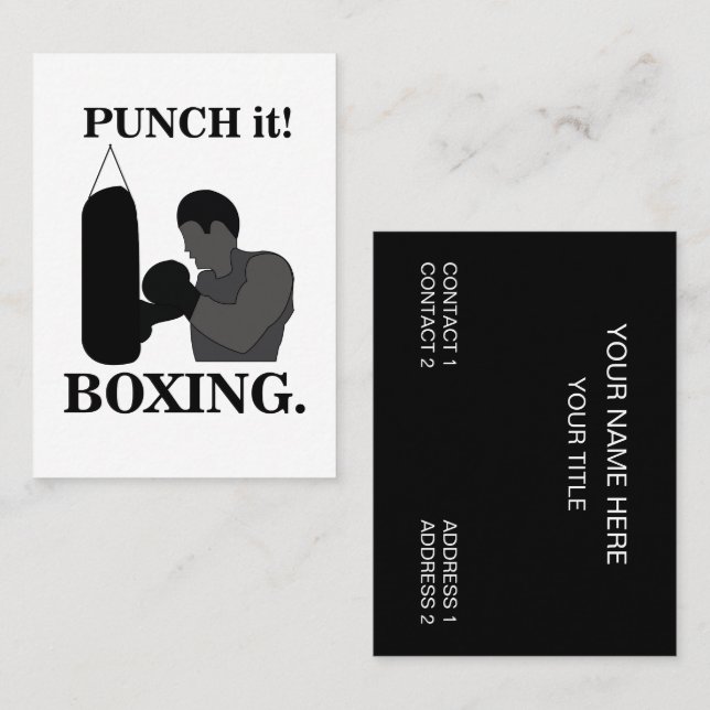 Boxning Sport Slå till Boxning  Visitkort (Fram/baksida)