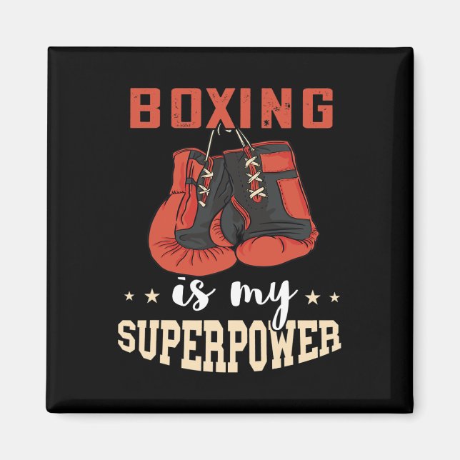 Boxning Superpower Boxnings Handskor Kickboxare Ki Magnet (Framsidan)