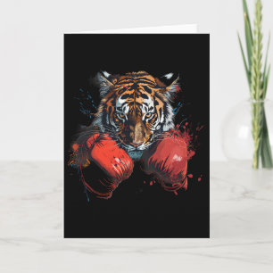 Boxning Tiger Älskare Boxnings Handskor Kickboxnin Kort