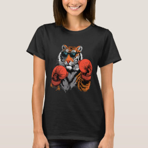 Boxning Tiger Älskare Boxnings Handskor Kickboxnin T Shirt