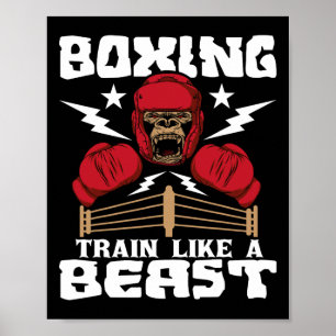 Boxning Träna som ett odjur - Kickboxning Kickboxa Poster