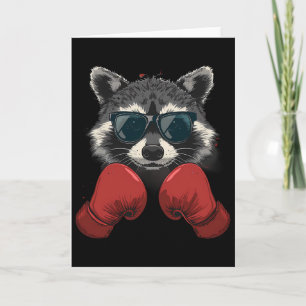Boxning Tvättbjörn Älskare Boxnings Handskor Kickb Kort