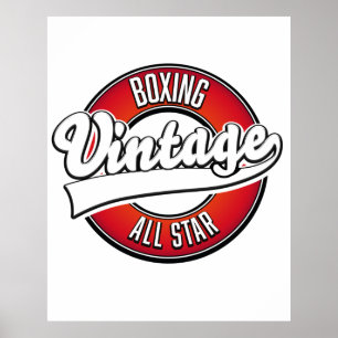 Boxning Vintage All star logotyp Poster