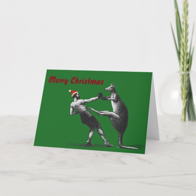 Boxningjulkänguru Helgkort (Framsida)