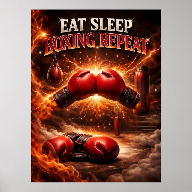 Boxnings eldhandskor Fury Poster (Framsidan)