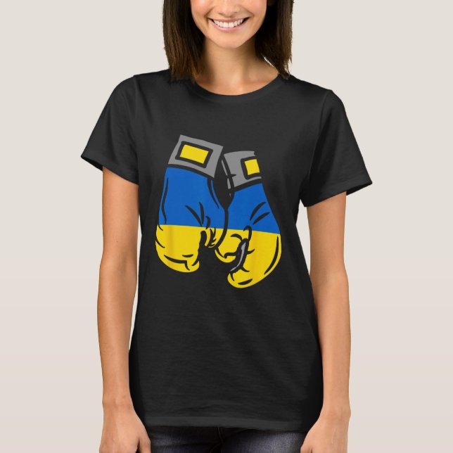 Boxnings Handske Med Ukrainas Flagga  T Shirt (Framsida)